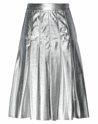 Golden Goose Woman Midi skirt Silver Ovine leather Cover