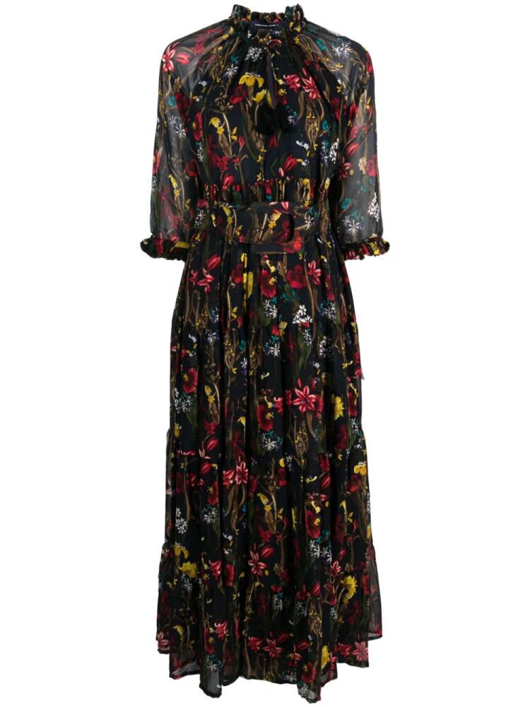 Samantha Sung Aster floral-print shirtdress - Blue Cover