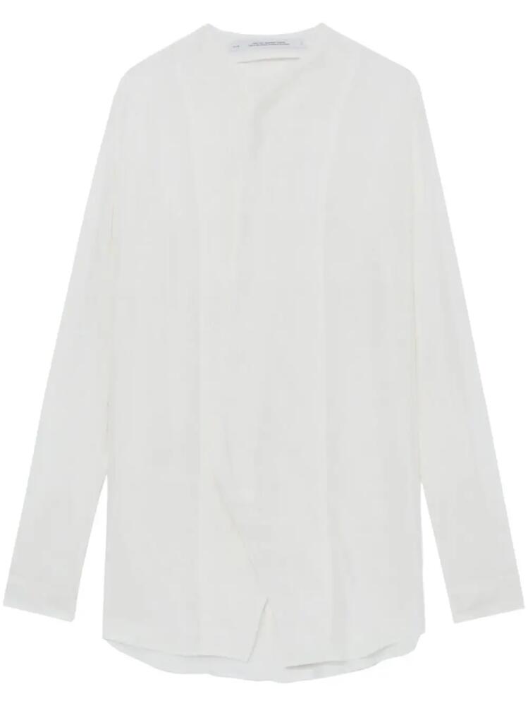 Julius round-neck button-up shirt - White Cover