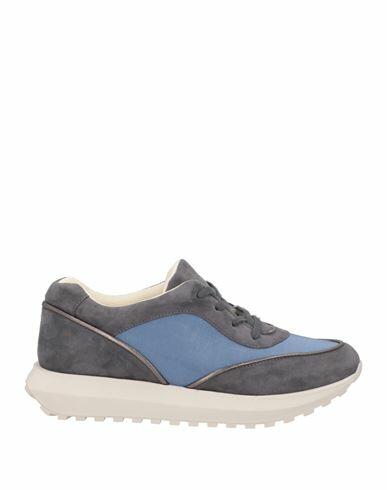 Daniele Ancarani Woman Sneakers Navy blue Leather, Textile fibers Cover