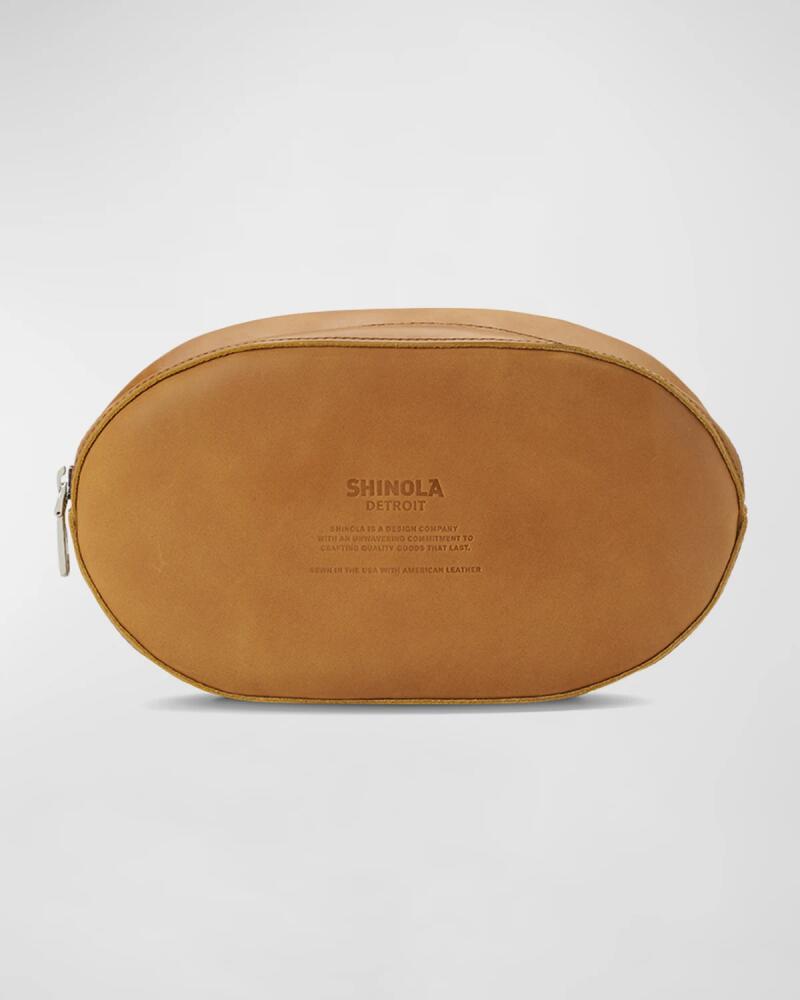 Shinola Men's Football Leather Travel Toiletry Kit Cover