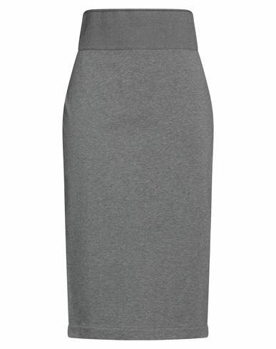 Brunello Cucinelli Woman Midi skirt Grey Cotton, Elastane, Polyester, Metallic fiber Cover