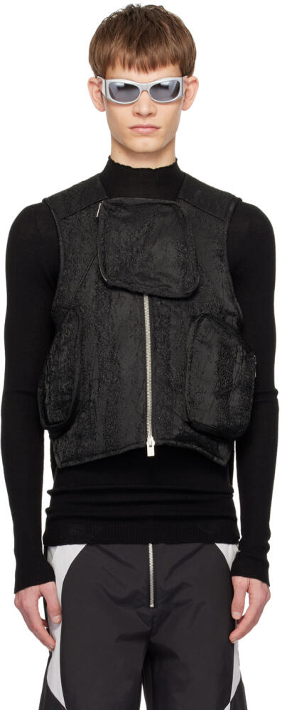 HELIOT EMIL Black Pooled Vest Cover