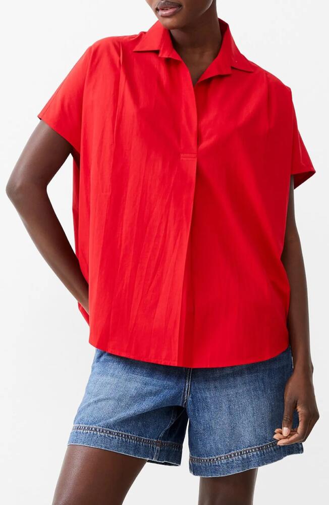 French Connection Popover Poplin Shirt in True Red Cover