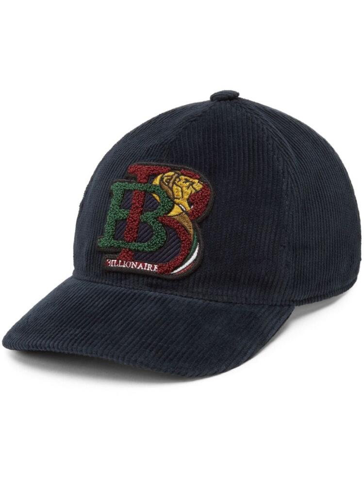 Billionaire logo-print corduroy baseball cap - Blue Cover