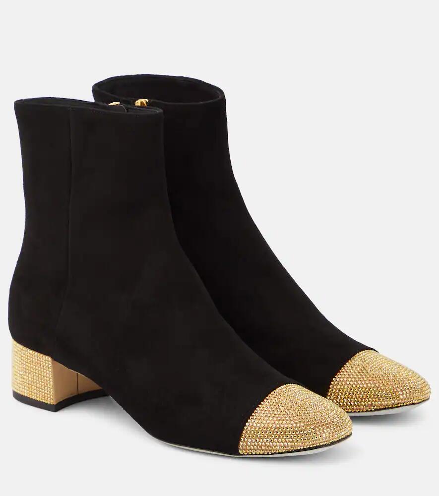 Rene Caovilla Embellished suede ankle boots Cover