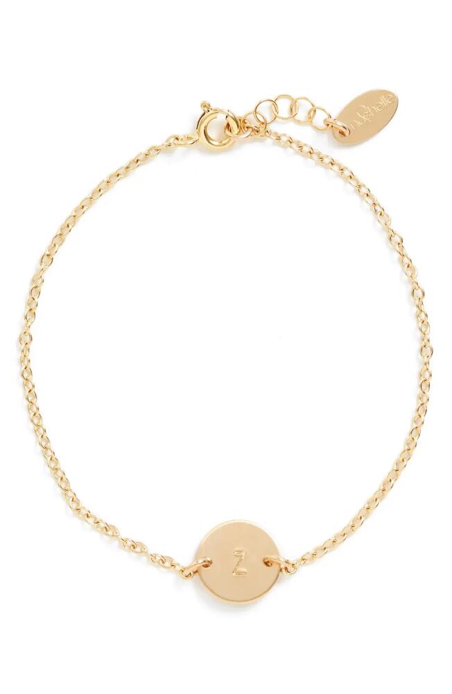 Nashelle Initial Mini Disc Bracelet in 14K Gold Fill Z Cover