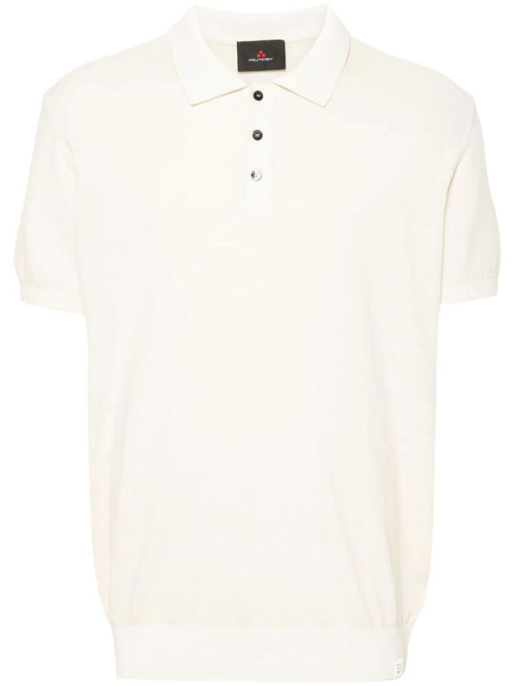 Peuterey button-up cotton polo shirt - Neutrals Cover