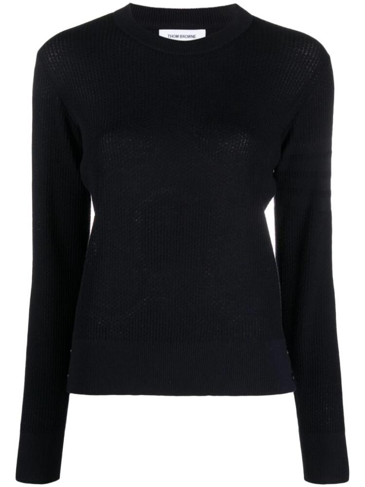 Thom Browne crew-neck virgin wool jumper - Blue Cover