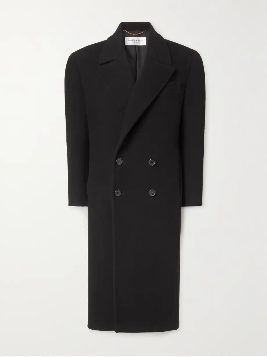 SAINT LAURENT - Double-breasted Cashmere-felt Coat - Black Cover