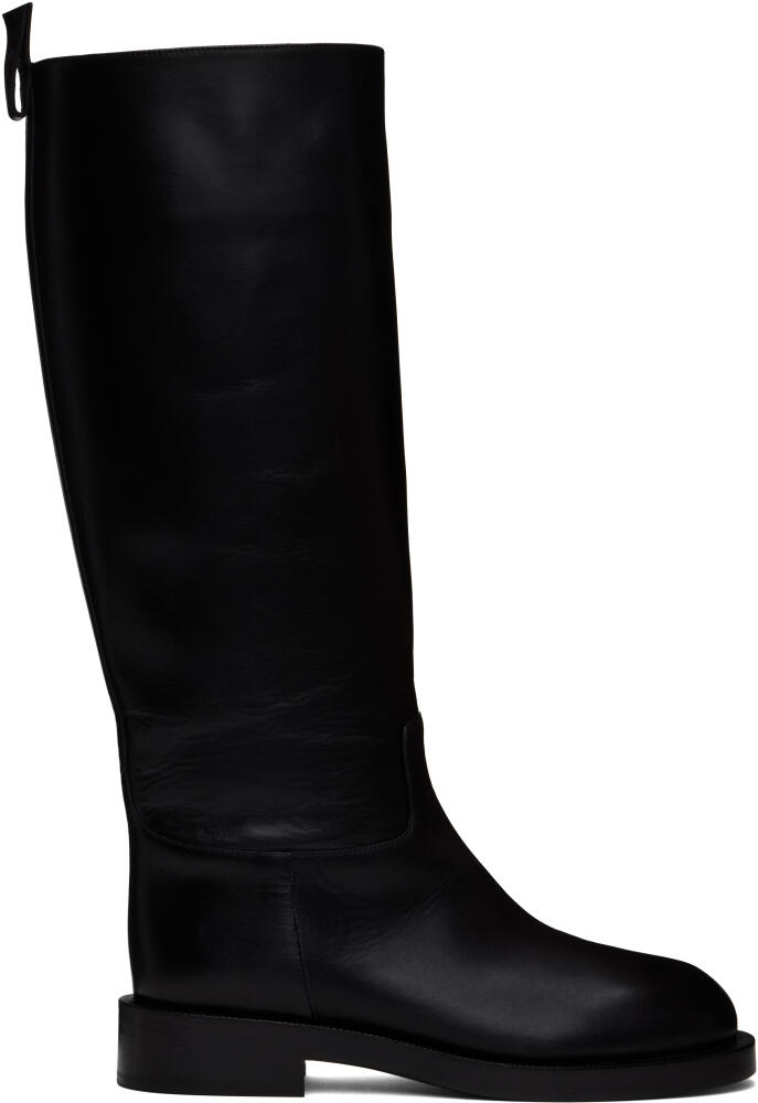 Rabanne Black Smooth Leather Tall Boots Cover