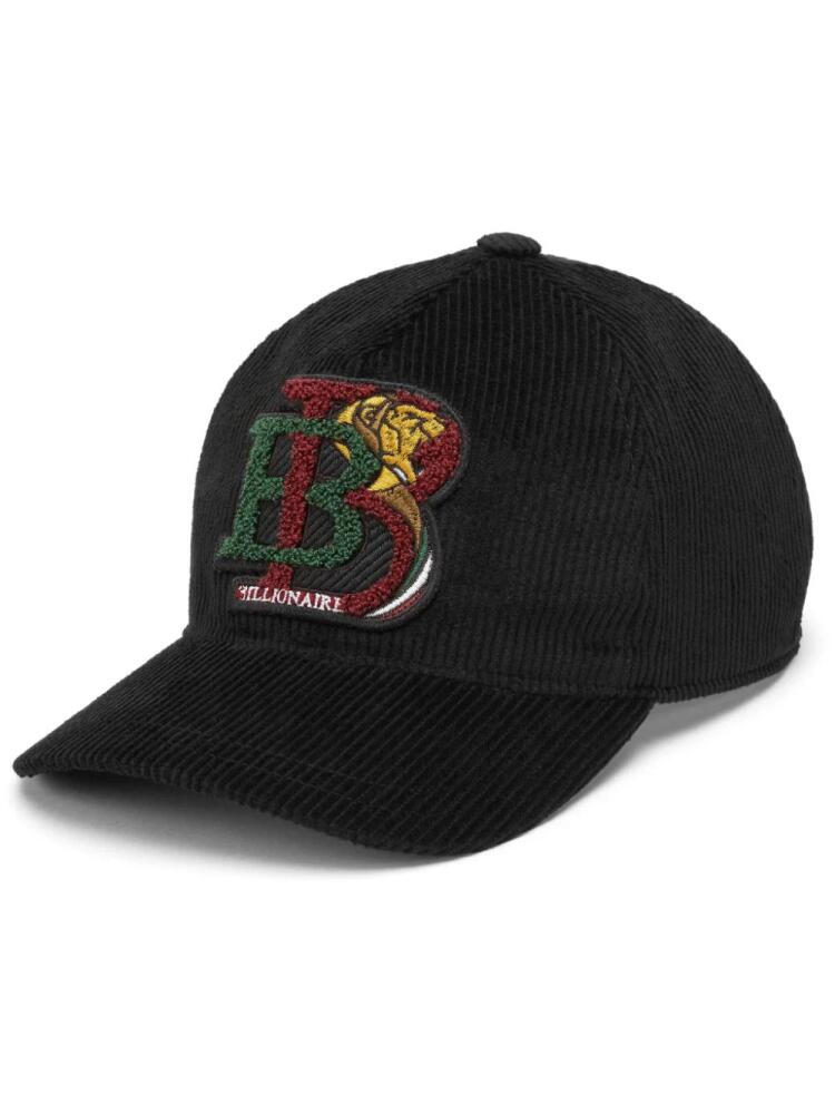 Billionaire logo-print corduroy baseball cap - Black Cover