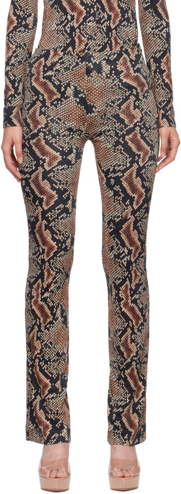 Atlein Black Snake Print Trousers Cover