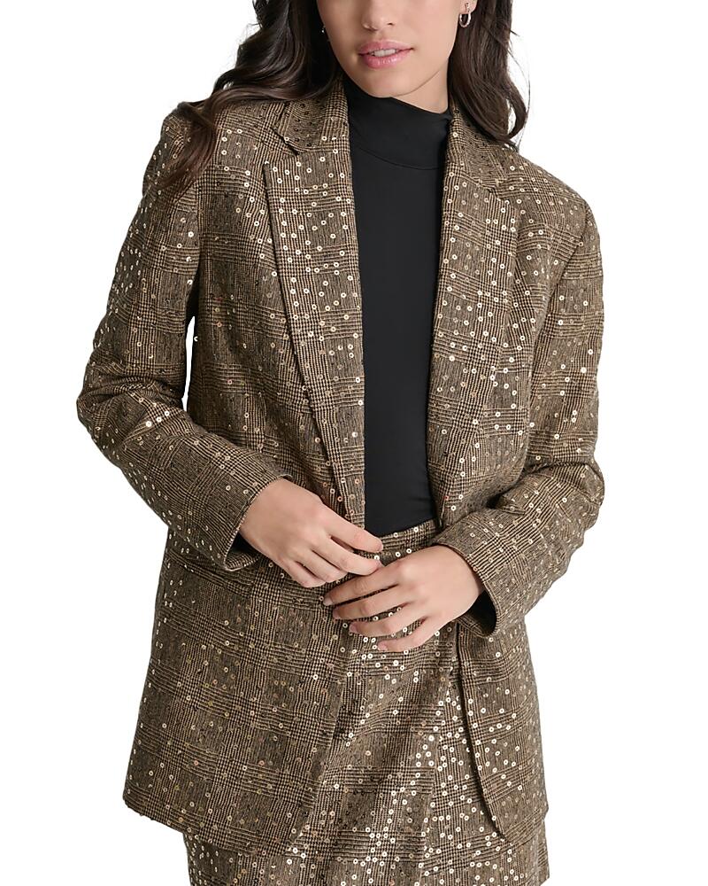 Dkny Plaid Sequin Blazer Cover