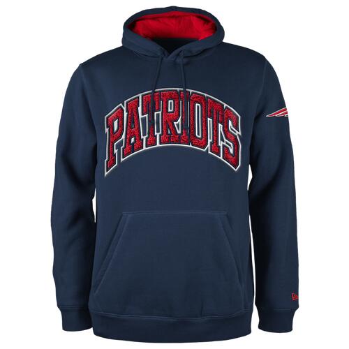 New Era Patriots Chenille Hoodie - Mens Navy/Navy Cover