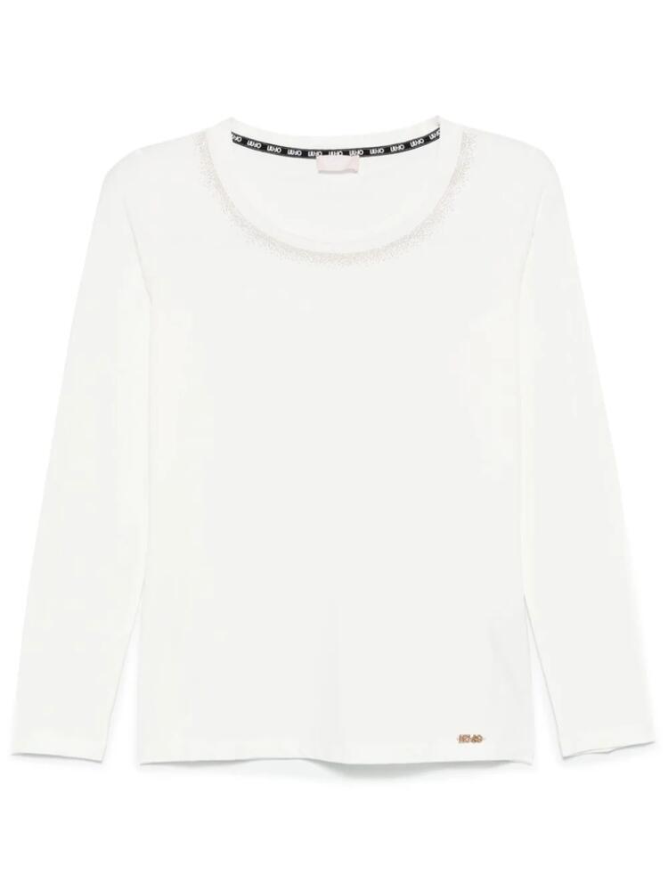 LIU JO rhinestone-embellished T-shirt - White Cover