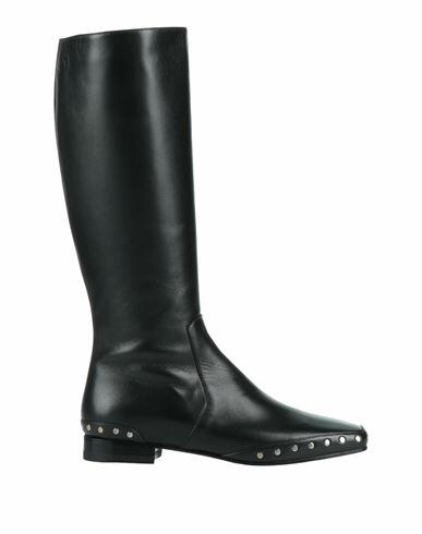 High Woman Boot Black Leather Cover