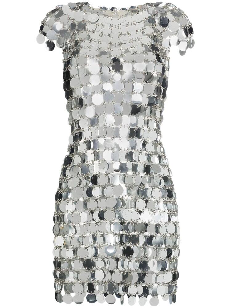 Rabanne sequin chain-disc mini dress - Metallic Cover