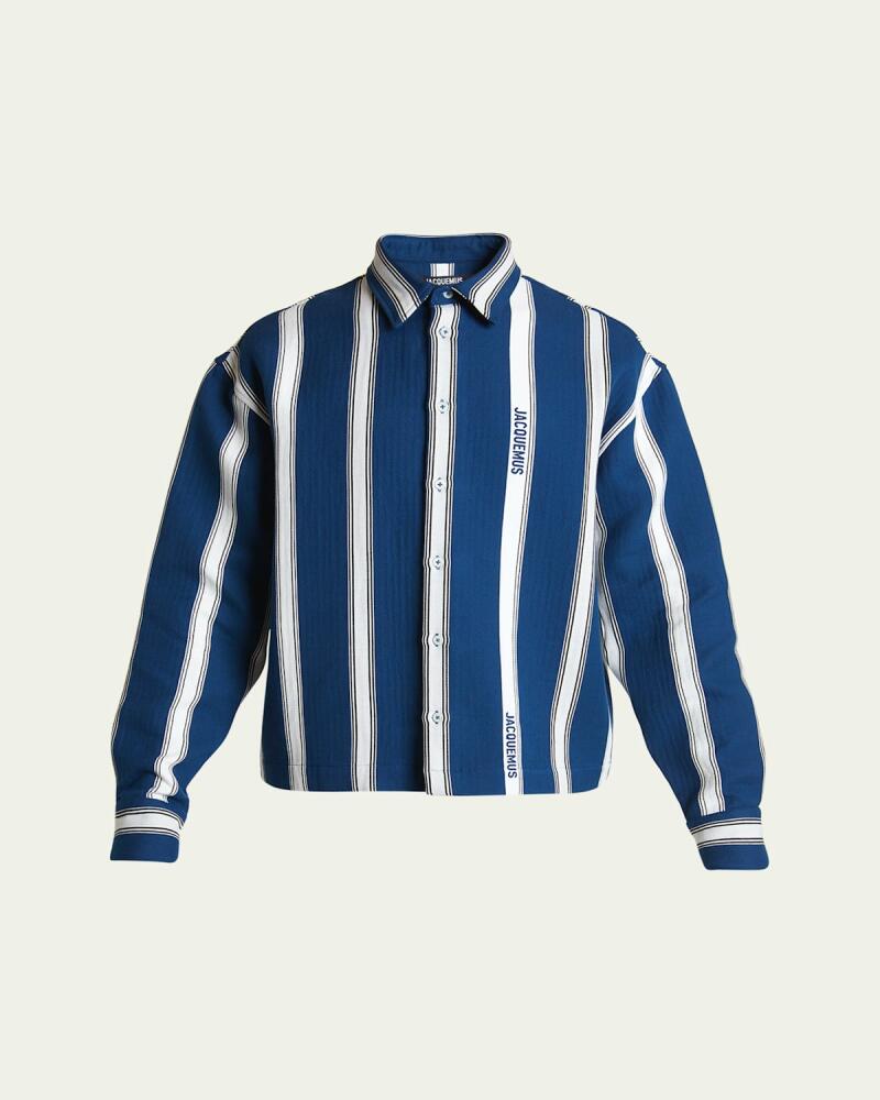 Jacquemus Men's Broad Stripe Papier Overshirt Cover