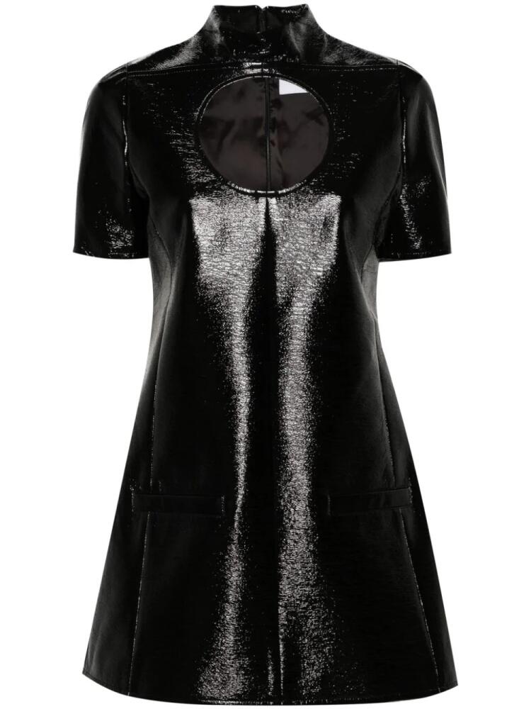 Courrèges cut-out polished-finish minidress - Black Cover