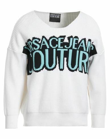 Versace Jeans Couture Man Sweater White Cotton, Polyester Cover