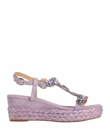 Alma En Pena. Woman Espadrilles Light purple Leather Cover