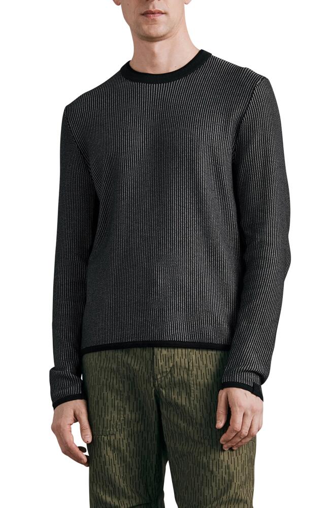 rag & bone Harvey Crewneck Cotton & Linen Sweater in Black Cover