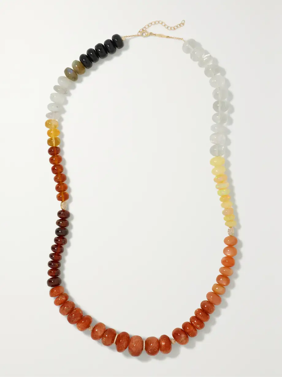 Jacquie Aiche - 14-karat Gold Multi-stone Necklace - Red Cover