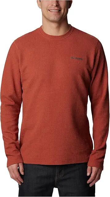 Columbia Pine Peak II Waffle Long Sleeve Crew (Warp Red Heather) Men's Clothing Cover