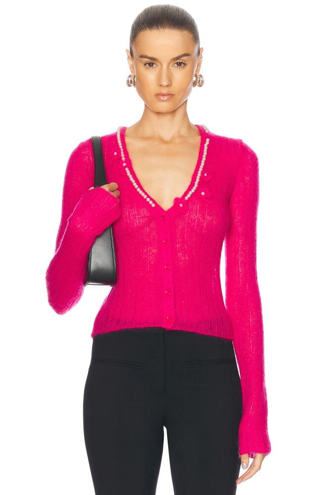 Moschino Jeans Long Sleeve Cardigan in Pink Cover