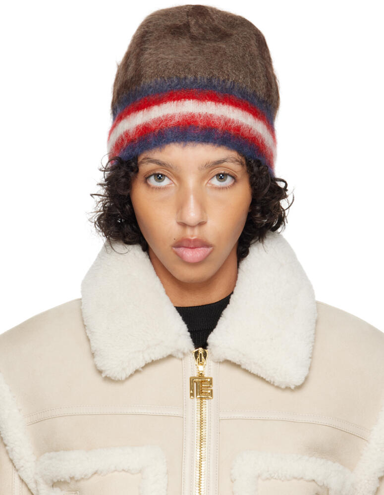 Balmain Brown Brushed Beanie Cover