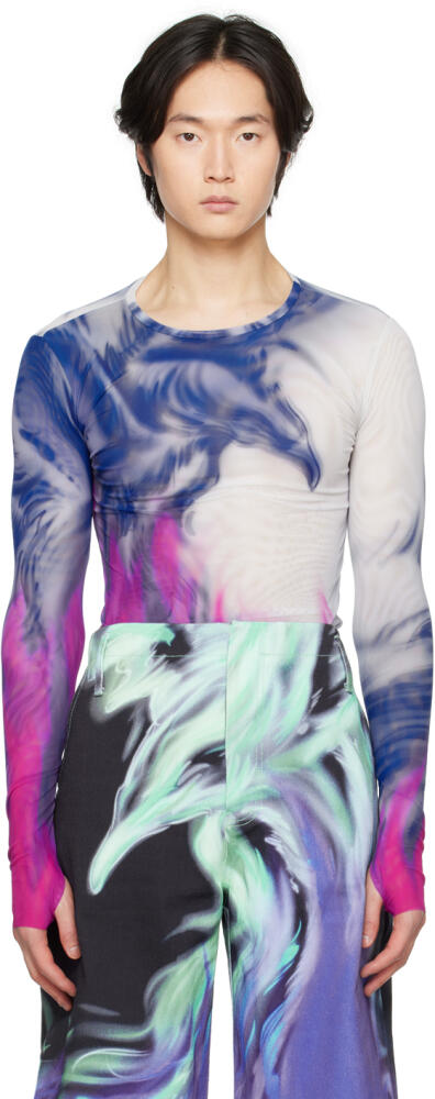 Gerrit Jacob Blue & Pink Flame Long Sleeve T-Shirt Cover