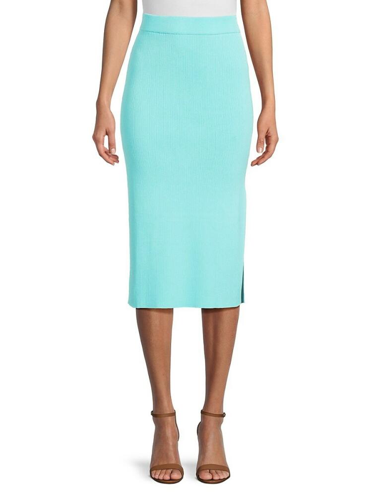 Endless Rose Women's Ribbed Midi Skirt - Aqua Blue Cover