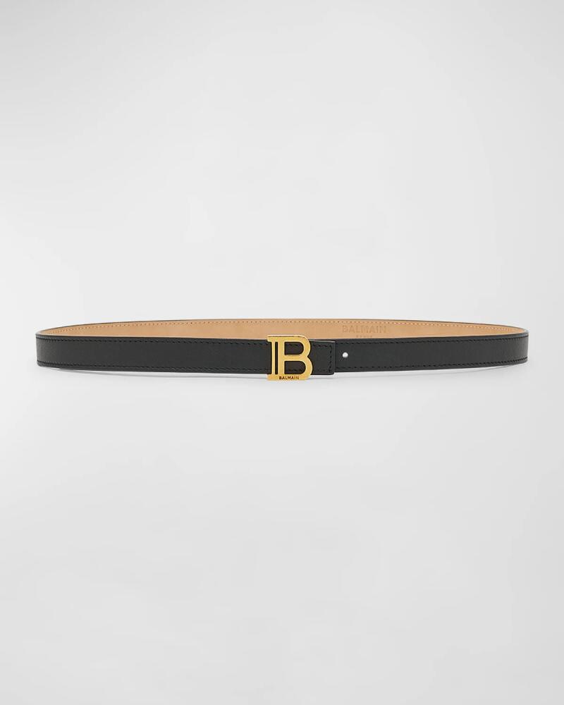 Balmain B-Monogram Leather Skinny Belt Cover