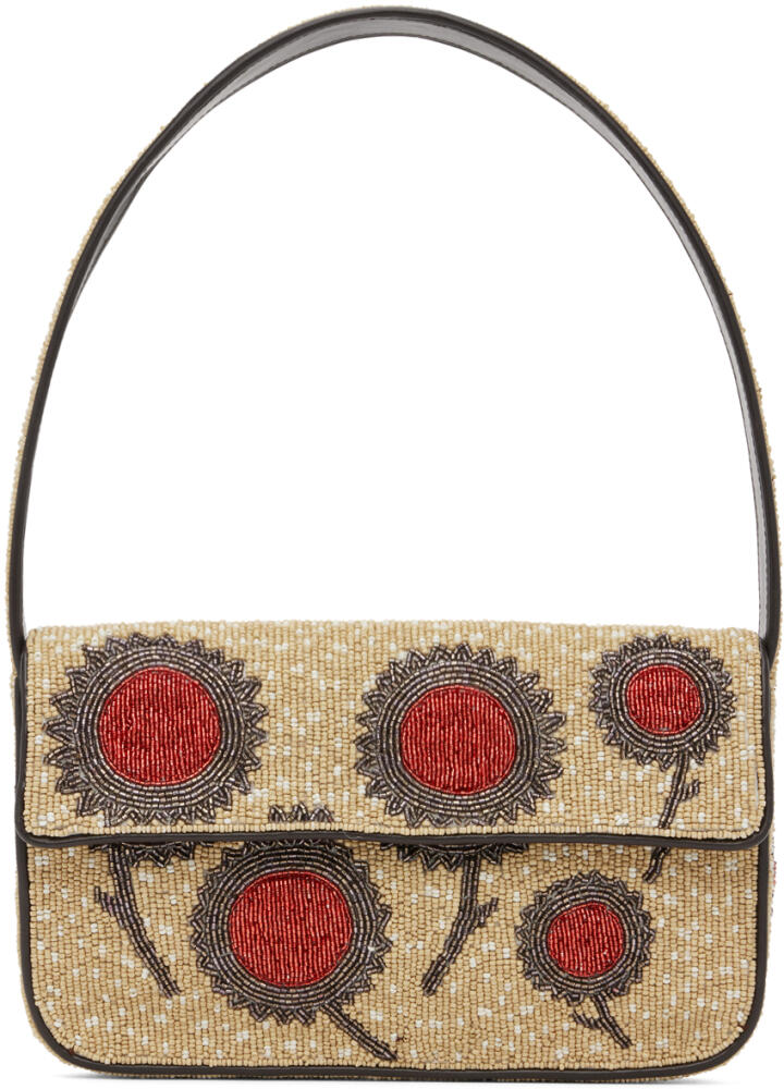 Staud Beige Tommy Beaded Bag Cover