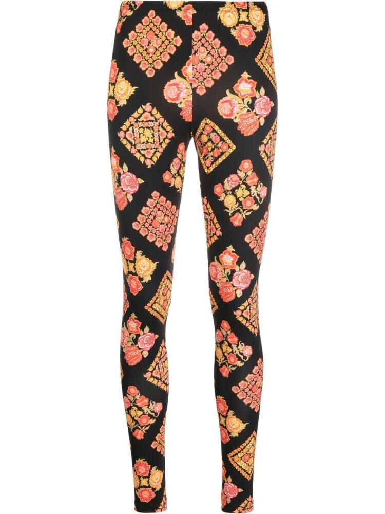 La DoubleJ floral check leggings - Black Cover