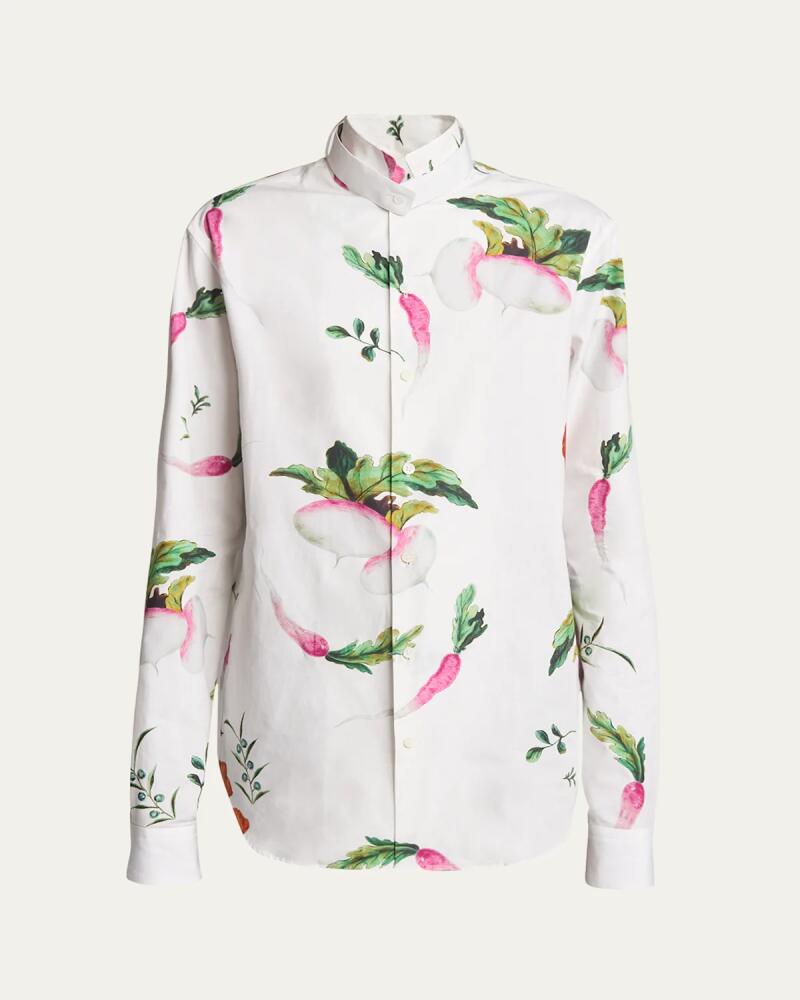 Loewe Vegetable Printed Button-Front Blouse Cover