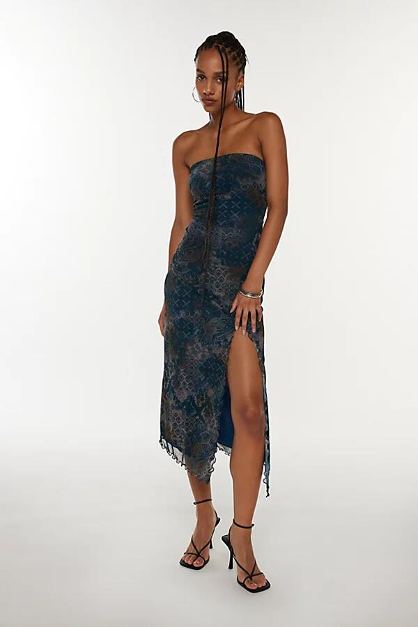 Urban Outfitters UO Samara Mesh Strapless Midi Dress in Assorted Cover