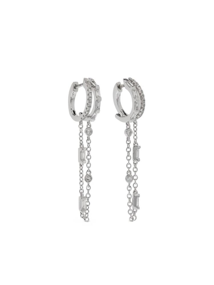 SHAY 18kt white gold Diamond Double Mixed Fringe earrings - Silver Cover