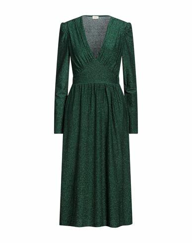 Rebel Queen Woman Midi dress Emerald green Viscose, Polyamide, Metallic Polyester, Elastane Cover