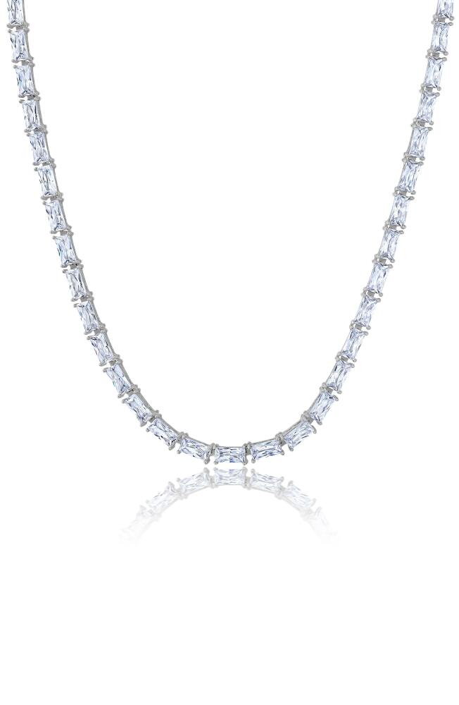 Crislu Baguette Cut Cubic Zirconia Tennis Necklace Cover