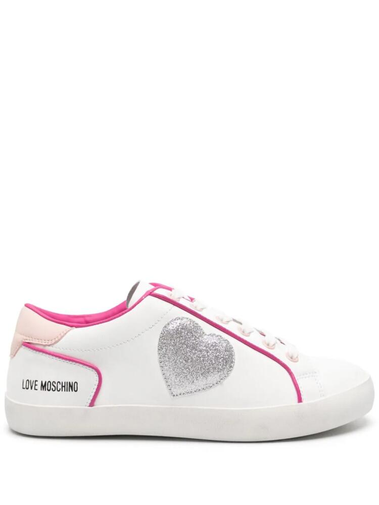 Love Moschino heart-patch leather sneakers - White Cover