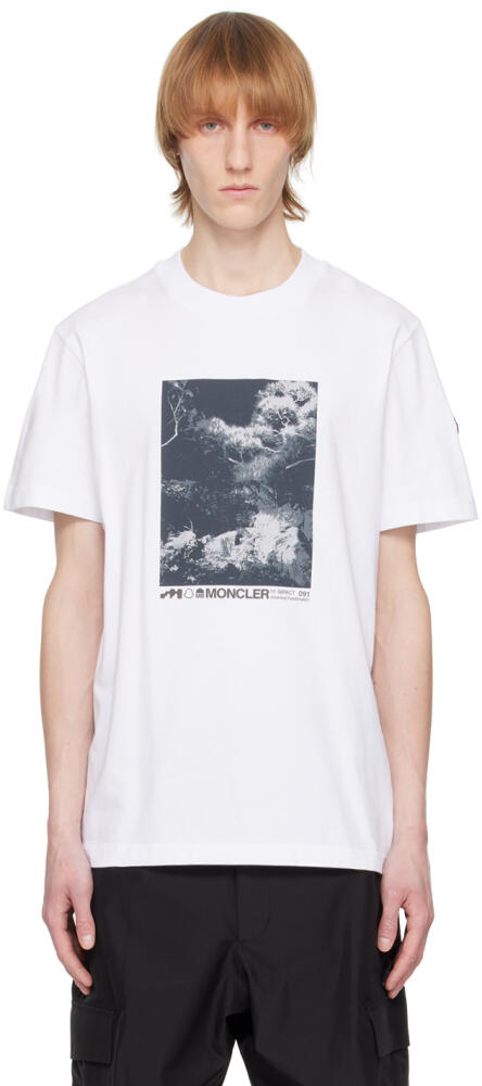 Moncler White Printed T-Shirt Cover