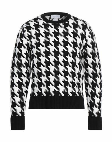 Thom Browne Man Sweater Black Virgin Wool, Polypropylene Cover