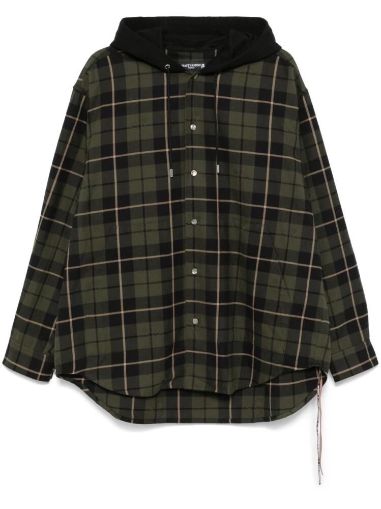 Mastermind Japan plaid-check hooded jacket - Green Cover