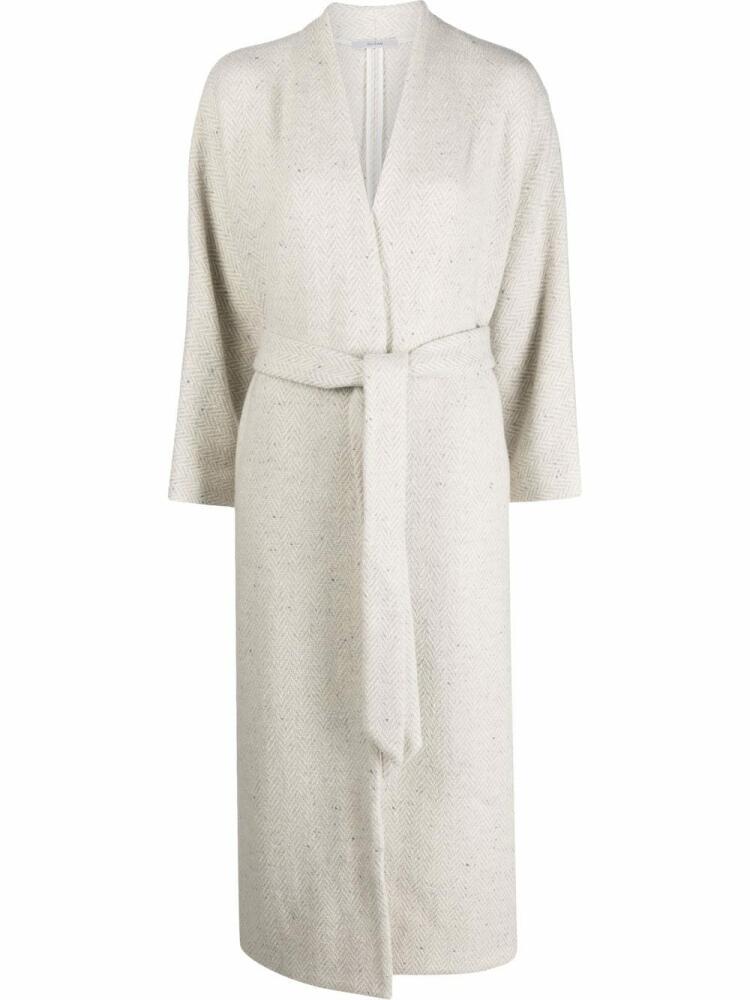 Dusan virgin wool-cashmere belted coat - Neutrals Cover