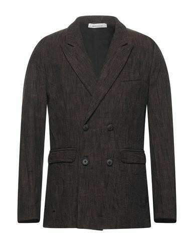 Nostrasantissima Man Blazer Dark brown Cotton, Wool, Polyamide Cover