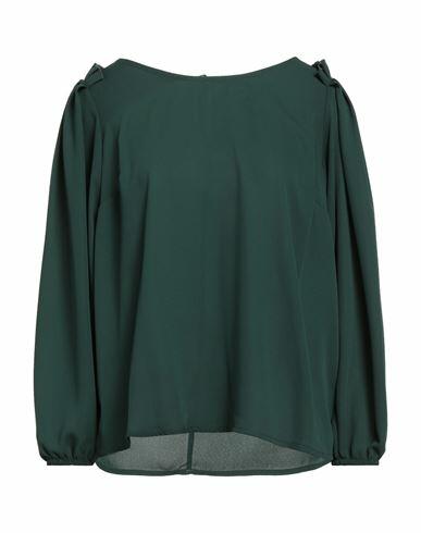 Mdm Mademoiselle Du Monde Woman Top Dark green Polyester Cover