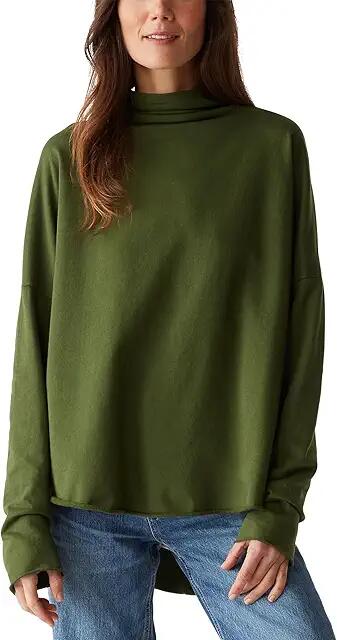 Michael Stars Laurel Mock Neck Top (Dk Matcha) Women's Sweater Cover