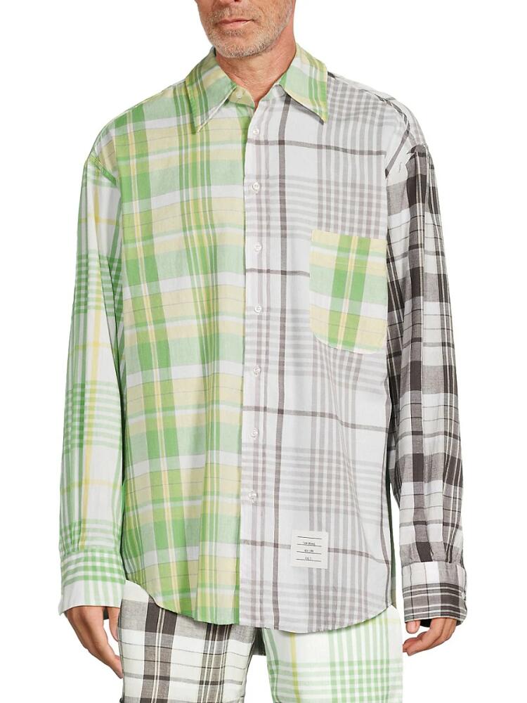 Thom Browne Men's Contrast Stripe Shirt - Grey Cover